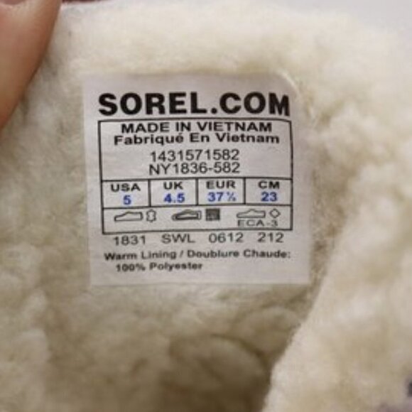 Sorel Tivoli Mid Waterproof Snow Duck Boots Lavender Women's US 5 - Picture 5 of 13